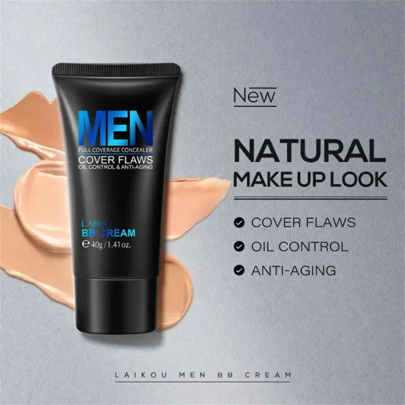 LAIKOU Men's BB Cream Waterproof Oil Control Concealer 40g Men's BB Cream Qst