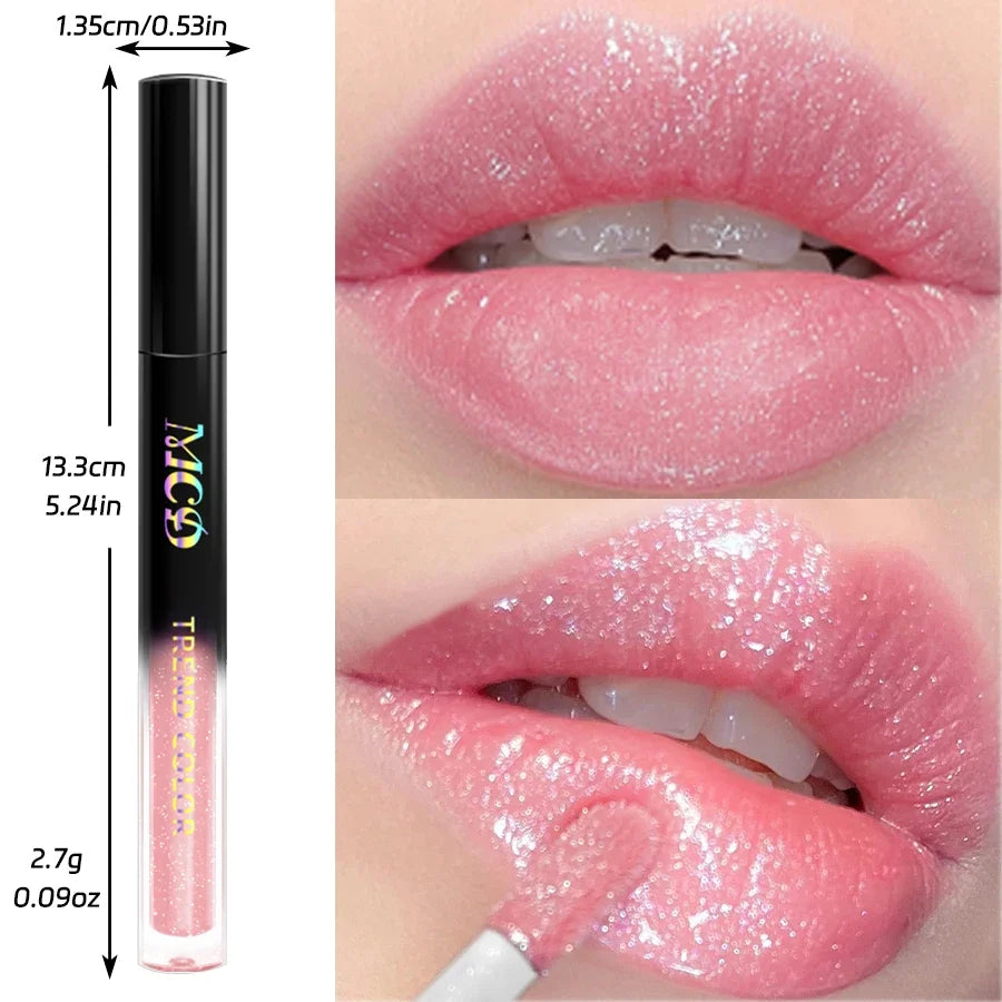 Qme 15-Color Glitter Lip Glaze Waterproof Liquid Lipstick Glitter Lip Glaze Qme