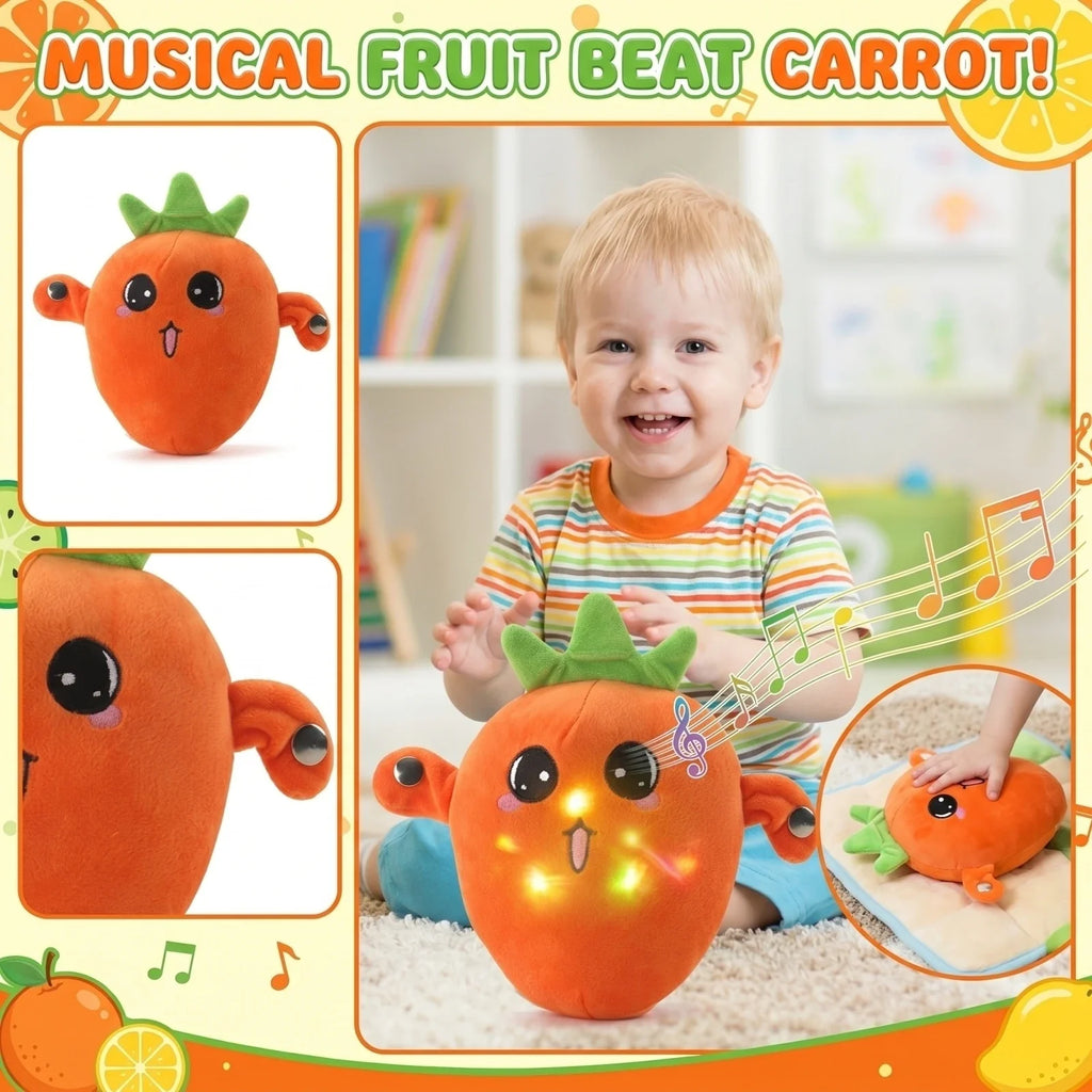 Sensing Rhythm Radish Plush Toy – Interactive Musical Kids Doll Interactive Plush Toy Qme