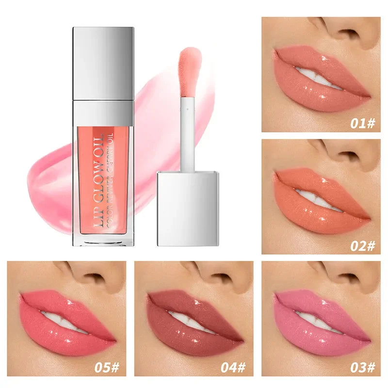 Cherry Pink Lip Oil Plumping Gloss – Hydrating Tinted Coat Plumping Lip Gloss Qme