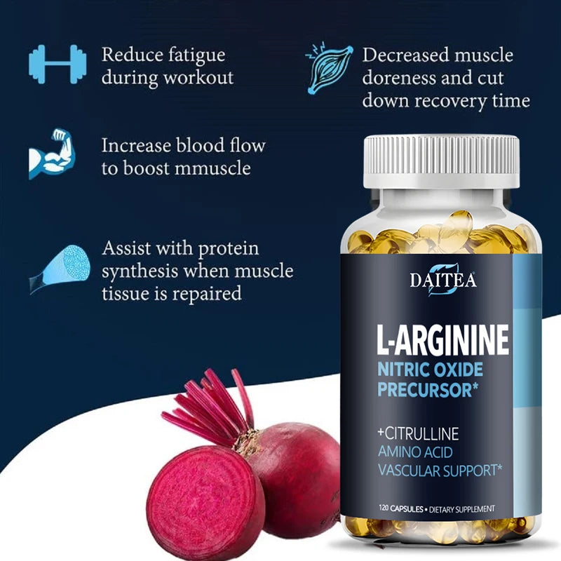Daitea L-Arginine Supplement – Energy, Strength & Endurance Amino Acid Supplement Qst