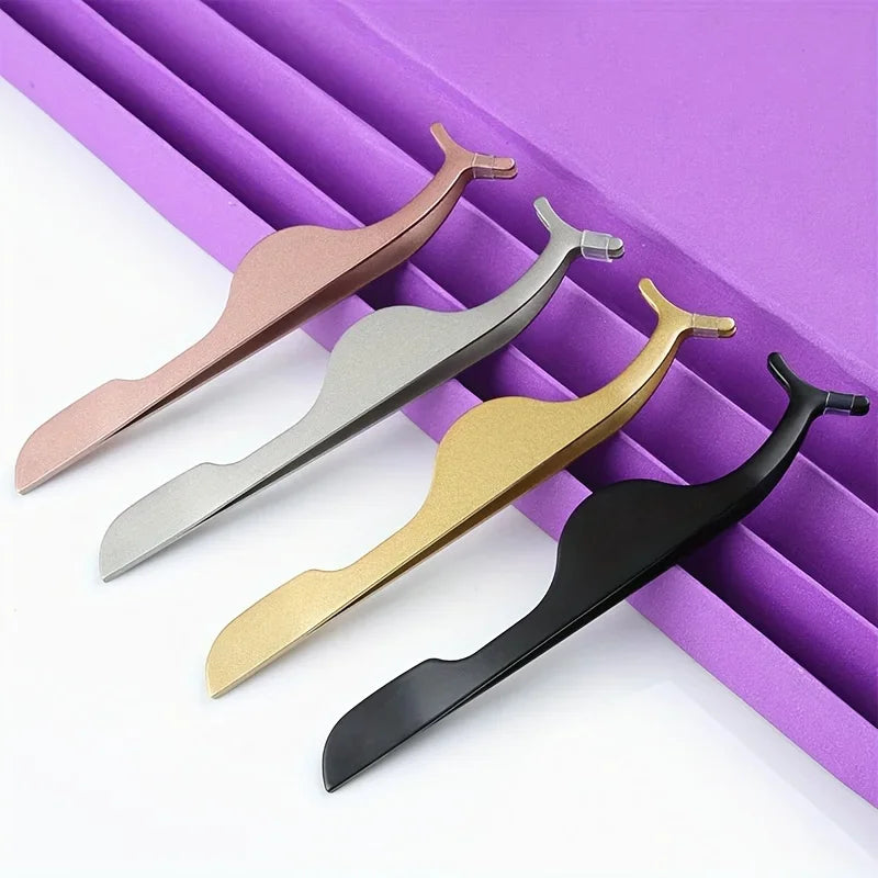 5-Piece Eyelash Applicator Forceps, Curler & Lip Brush Set Eyelash Makeup Tool Set Qme