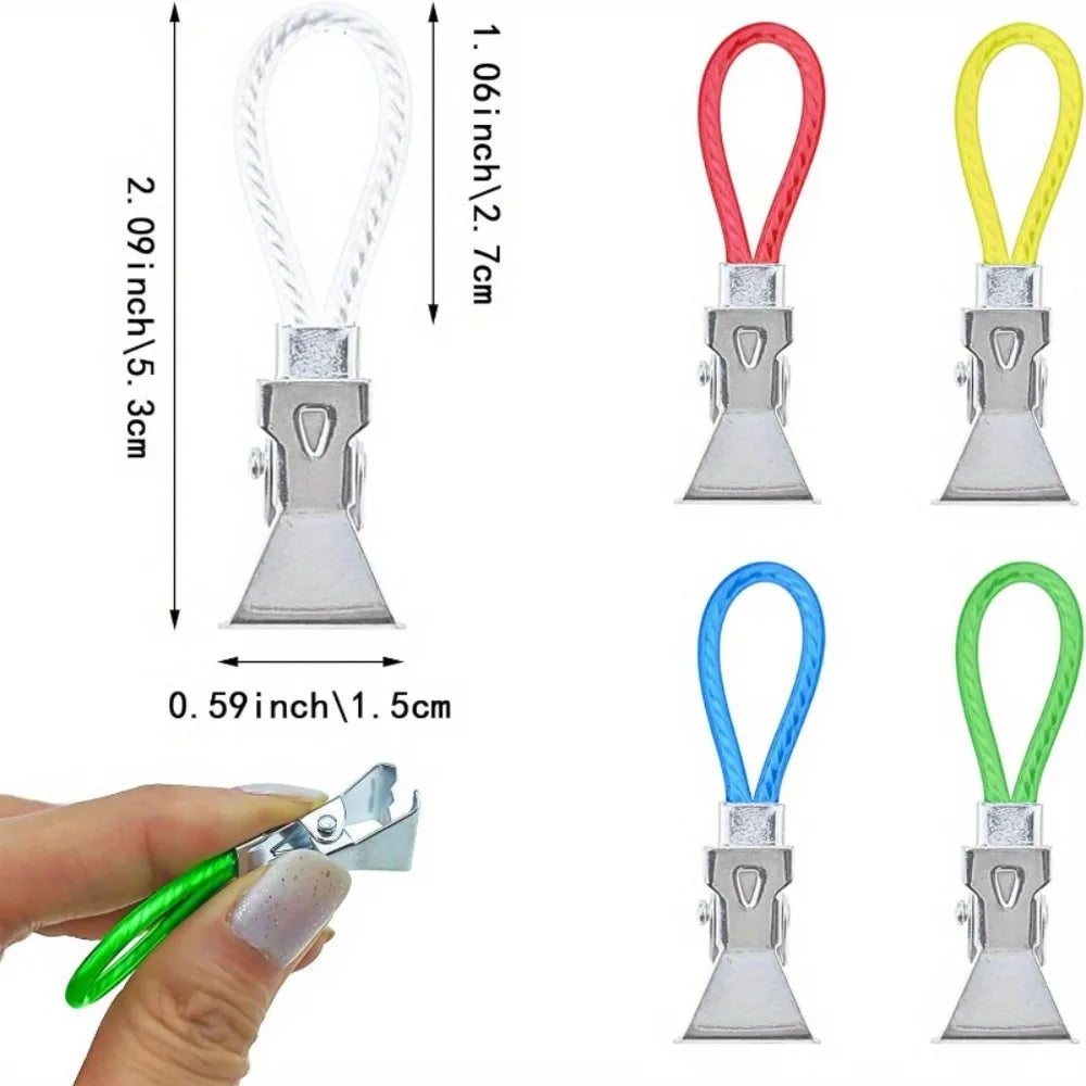 Metal Tea Towel Hanging Ring Clip | Multi-Color Kitchen Hook Towel Hanging Clip Qme