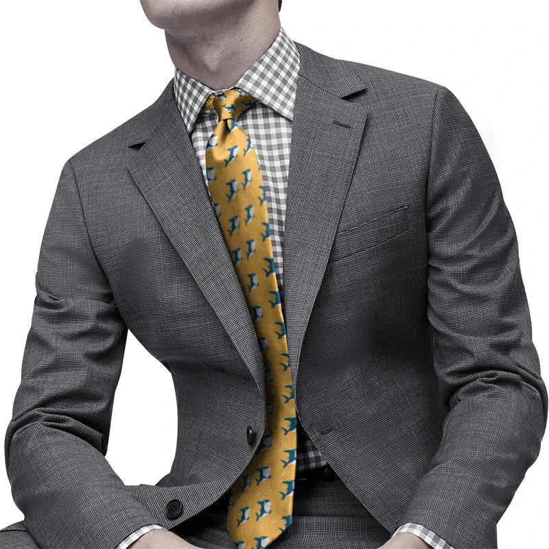 Funny Fish 3D Printed Novelty Necktie – Unisex Polyester Tie Novelty Necktie Qme