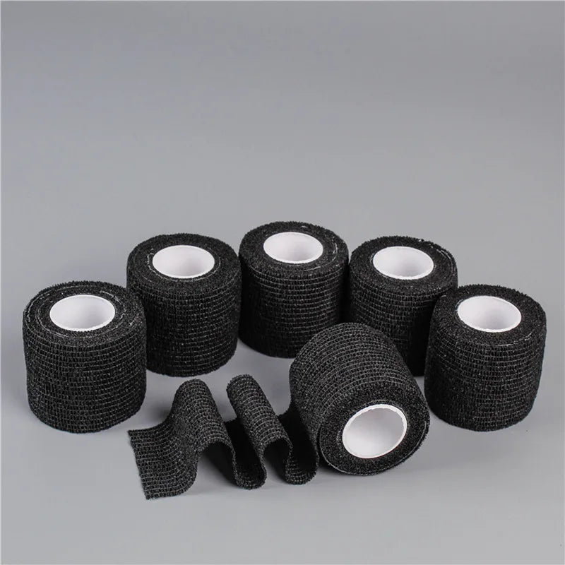 Cohesive Elastic Bandage Wrap Rolls – Self-Adherent Tape Cohesive Bandage Wrap Qme 6PCS BLACK