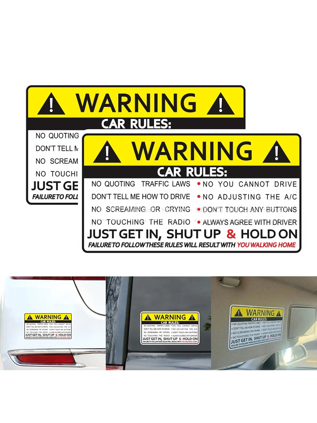 Car Safety Warning Stickers – Waterproof PVC Vinyl Decals Car Vinyl Decals Qme