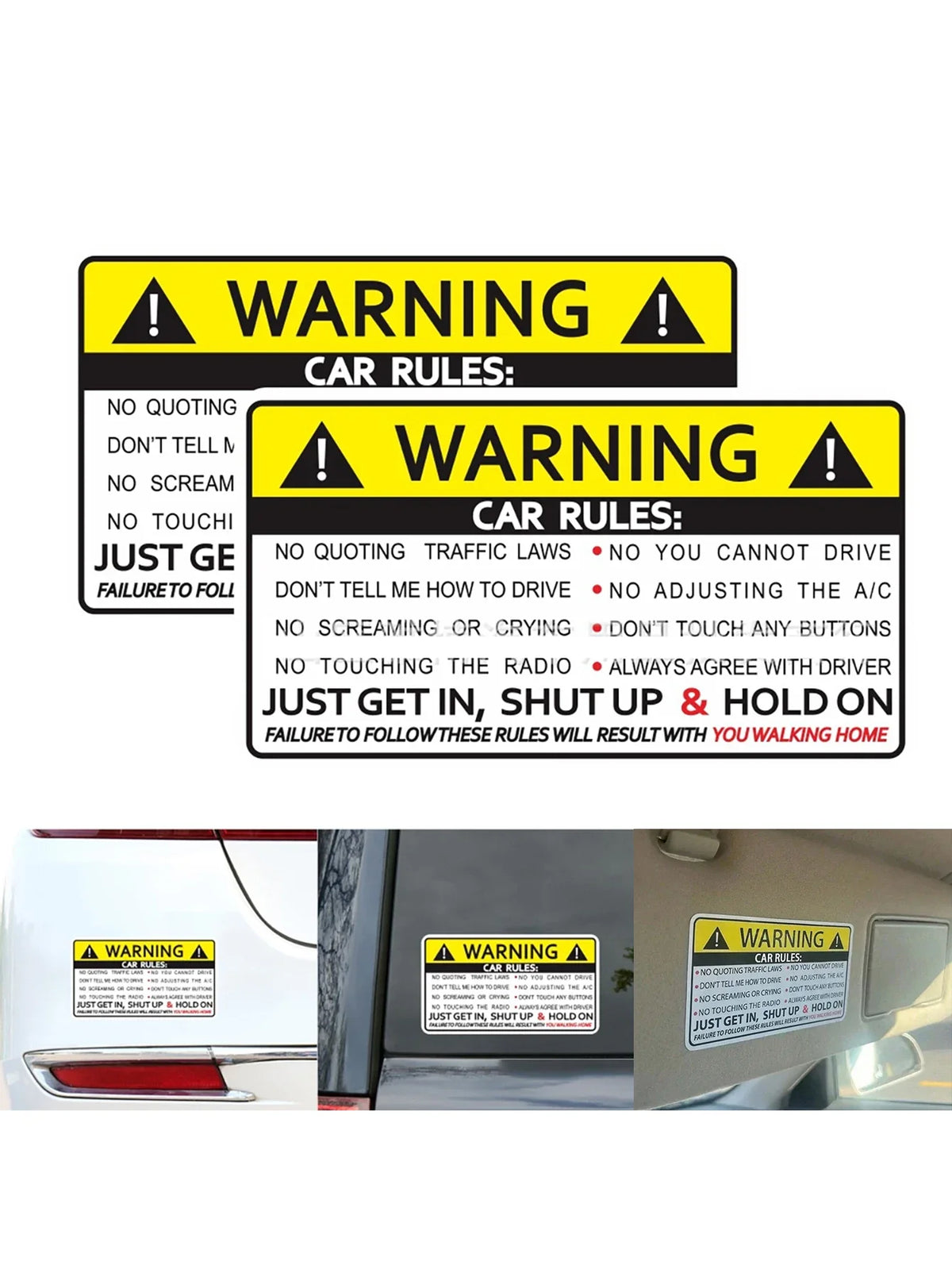 Car Safety Warning Stickers – Waterproof PVC Vinyl Decals Car Vinyl Decals Qme