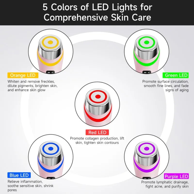 B15C 6-in-1 LED Beauty Device – EMS, Glow & Pore Care LED Skin Care Device Qst As Shown