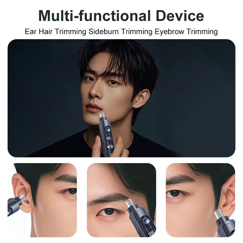Rechargeable Nose Hair Trimmer with Digital Display Nose Hair Trimmer Qme