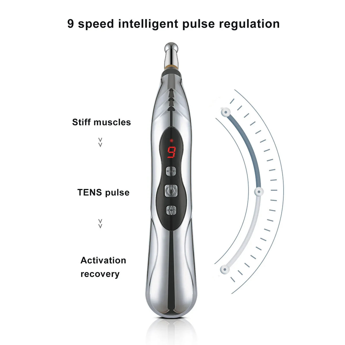 Electric Pulse Massage Pen | 9-Speed Rechargeable Acupoint Pen Electric Massage Pen Qme