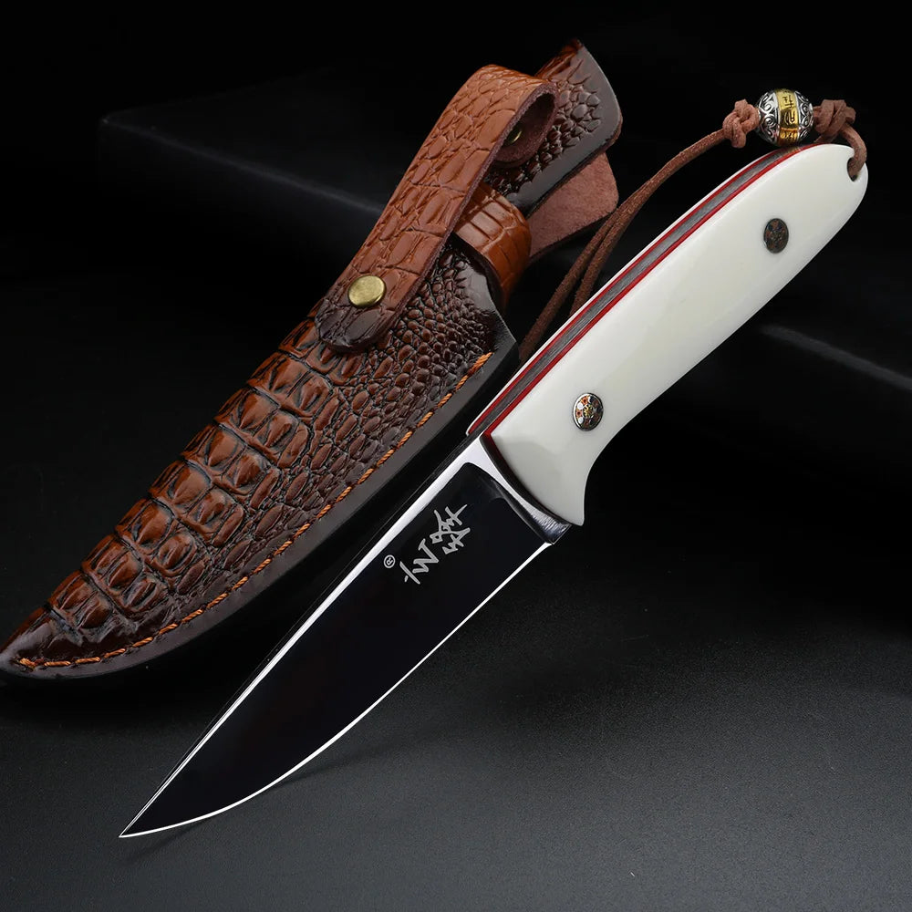 XUAN FENG 5CR Fixed Blade Knife – Outdoor Camping Survival Fixed Blade Knife Qst
