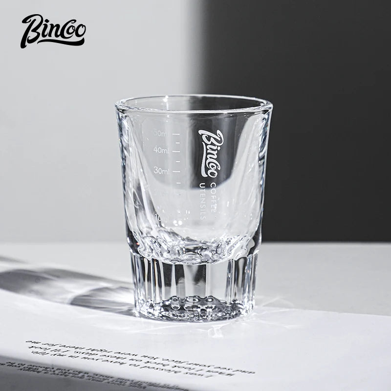Bincoo 50ml Glass Espresso Measuring Cup with Scale Espresso Measuring Cup Qst