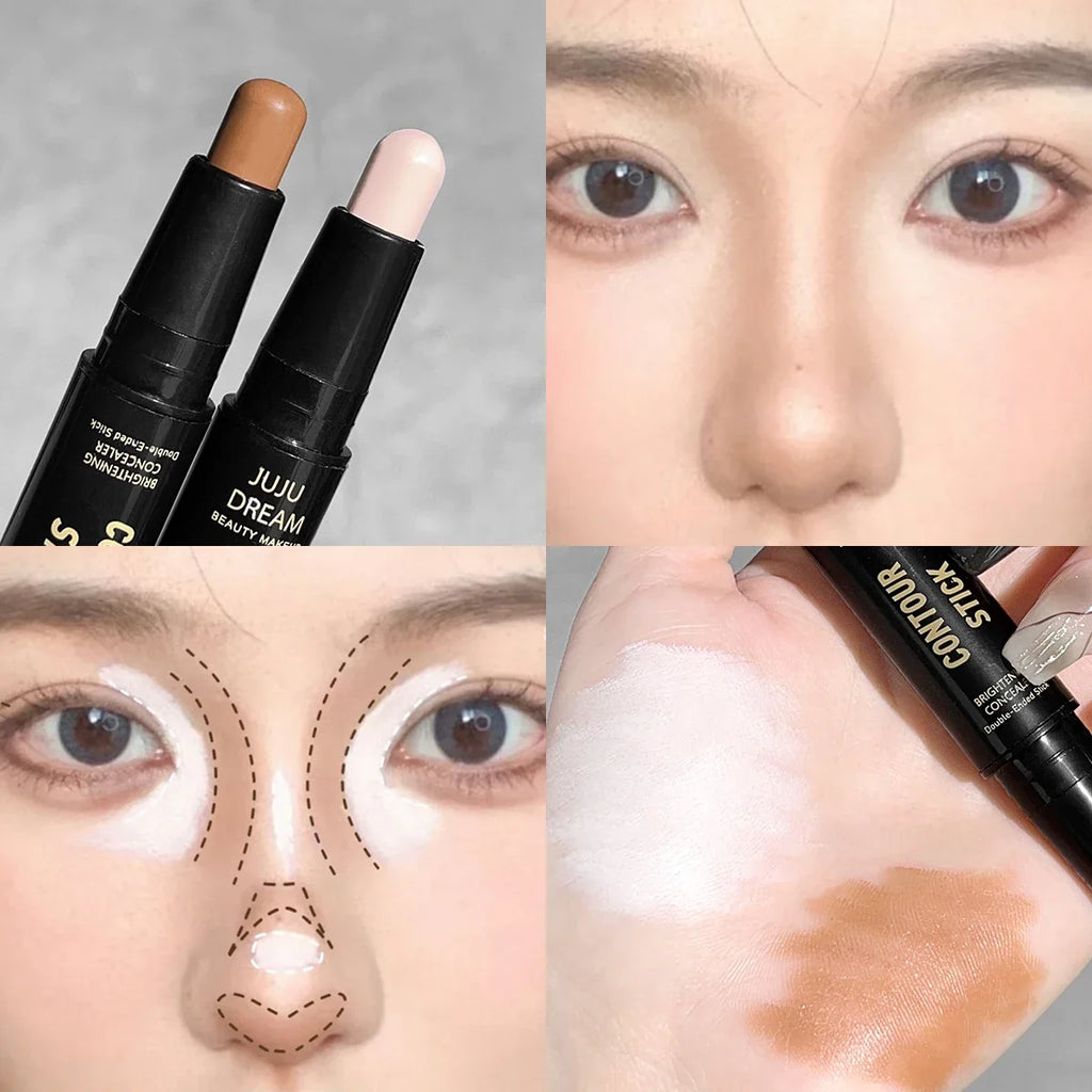Dual-Ended Contour & Highlighter Stick – Matte Long-Lasting Contour Highlighter Stick Qme 01