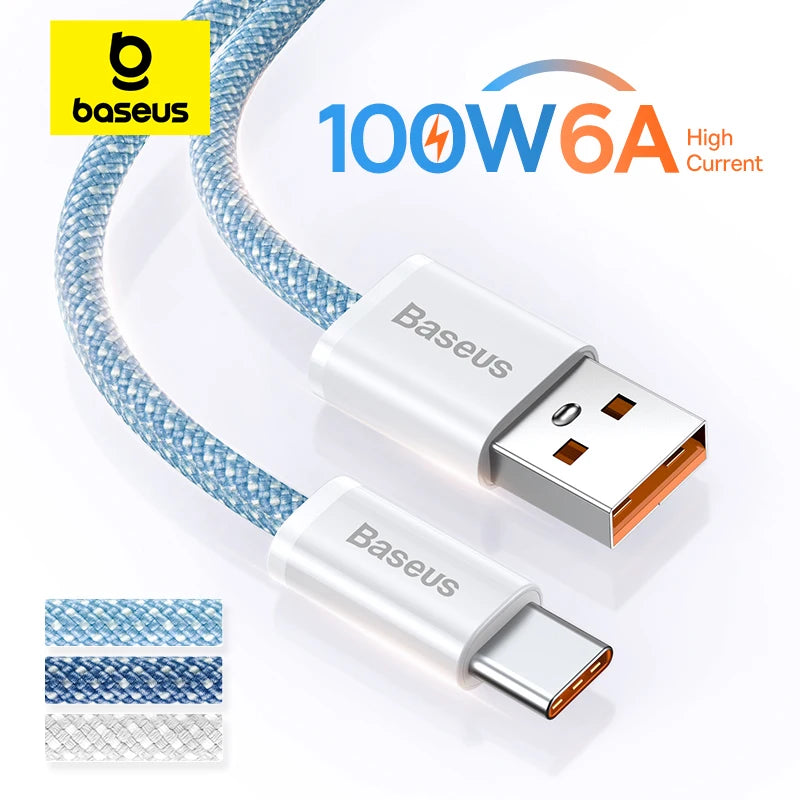 Baseus 100W USB-A to USB-C Fast Charging Braided Cable USB Charging Cable Qst