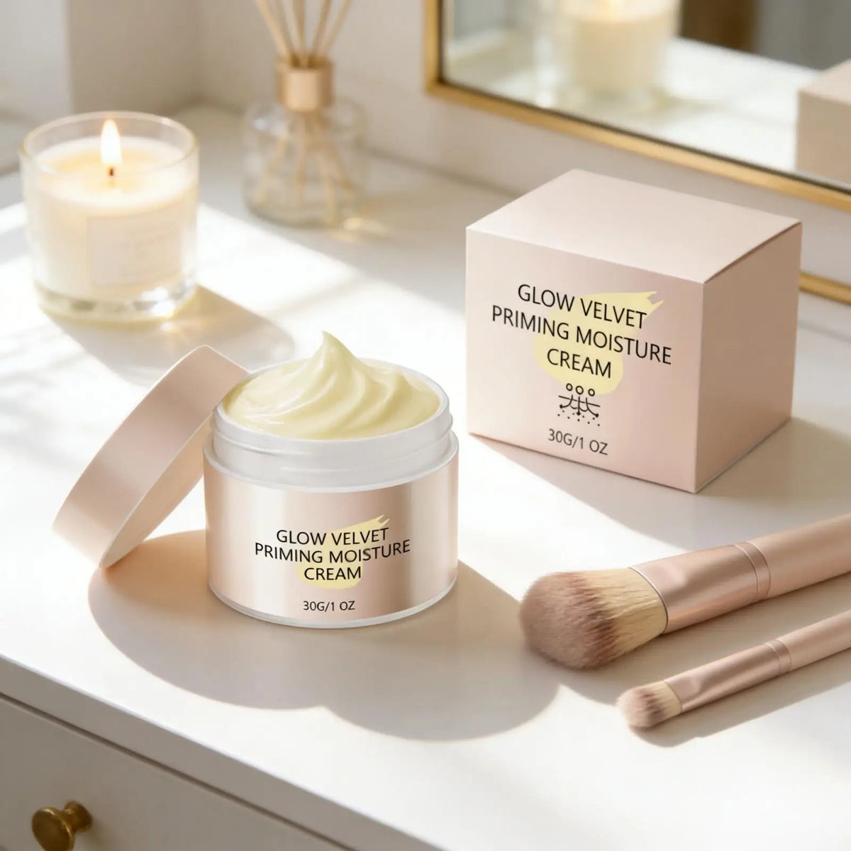 Glow Velvet Makeup Primer Cream – Brightening & Hydrating 30g Makeup Primer Qst