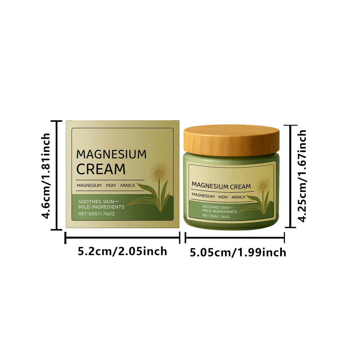 Magnesium Body Cream 50g – Moisturizing Massage Lotion Body Moisturizing Cream Qst