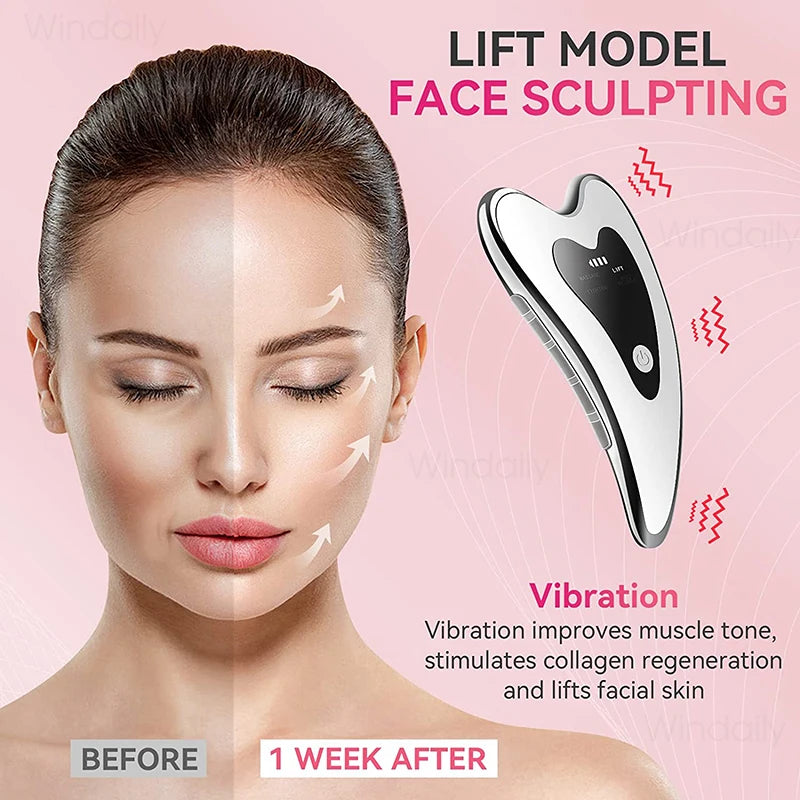 4-in-1 Electric Gua Sha Face Massager | Lift & Tighten Facial Massager Device Qst
