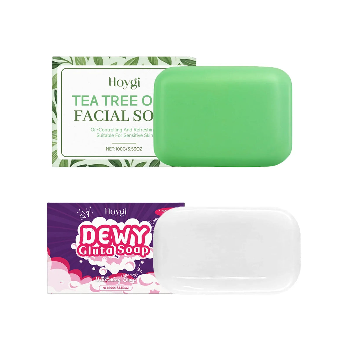 Tea Tree Oil & Glutathione Facial Soap – Oil Control & Brightening Facial Cleansing Bar Qme 2 IN 1