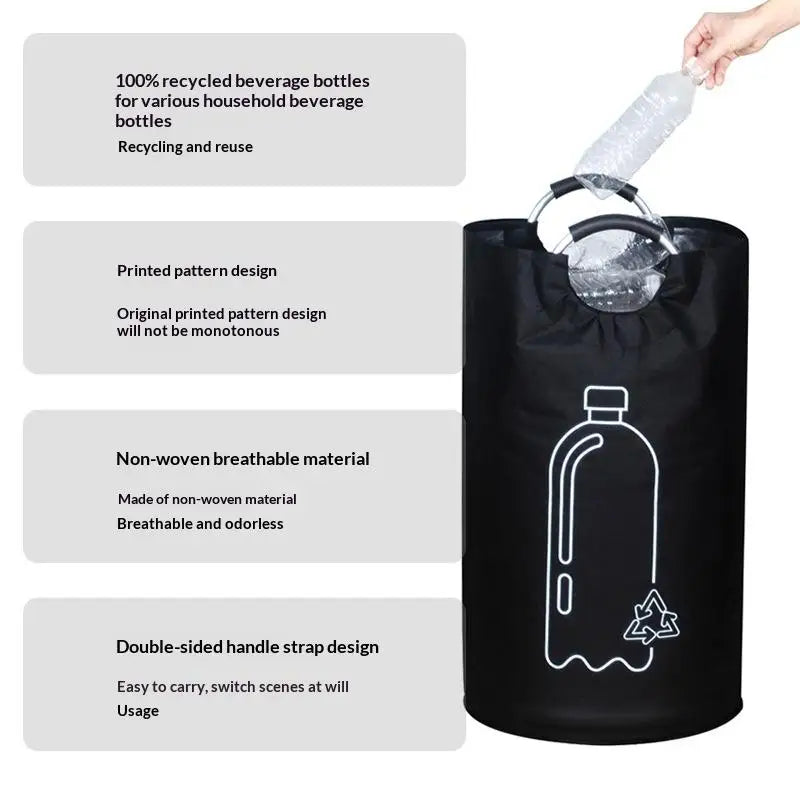 Folding Recycling Bin Aluminum Handle – Large Bottle Collector Folding Recycling Bin Qme