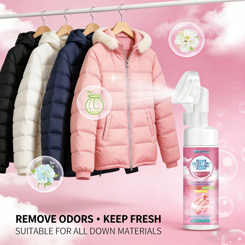 Down Jacket Dry Cleaning Spray – Deep Clean & Stay Fluffy Fabric Cleaning Spray Qme