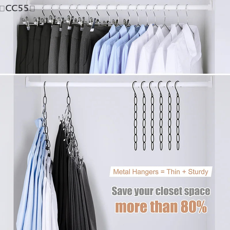 Stainless Steel Foldable Clothes Hanger Organizer | 1/5 Pack Hanger Organizer Qst
