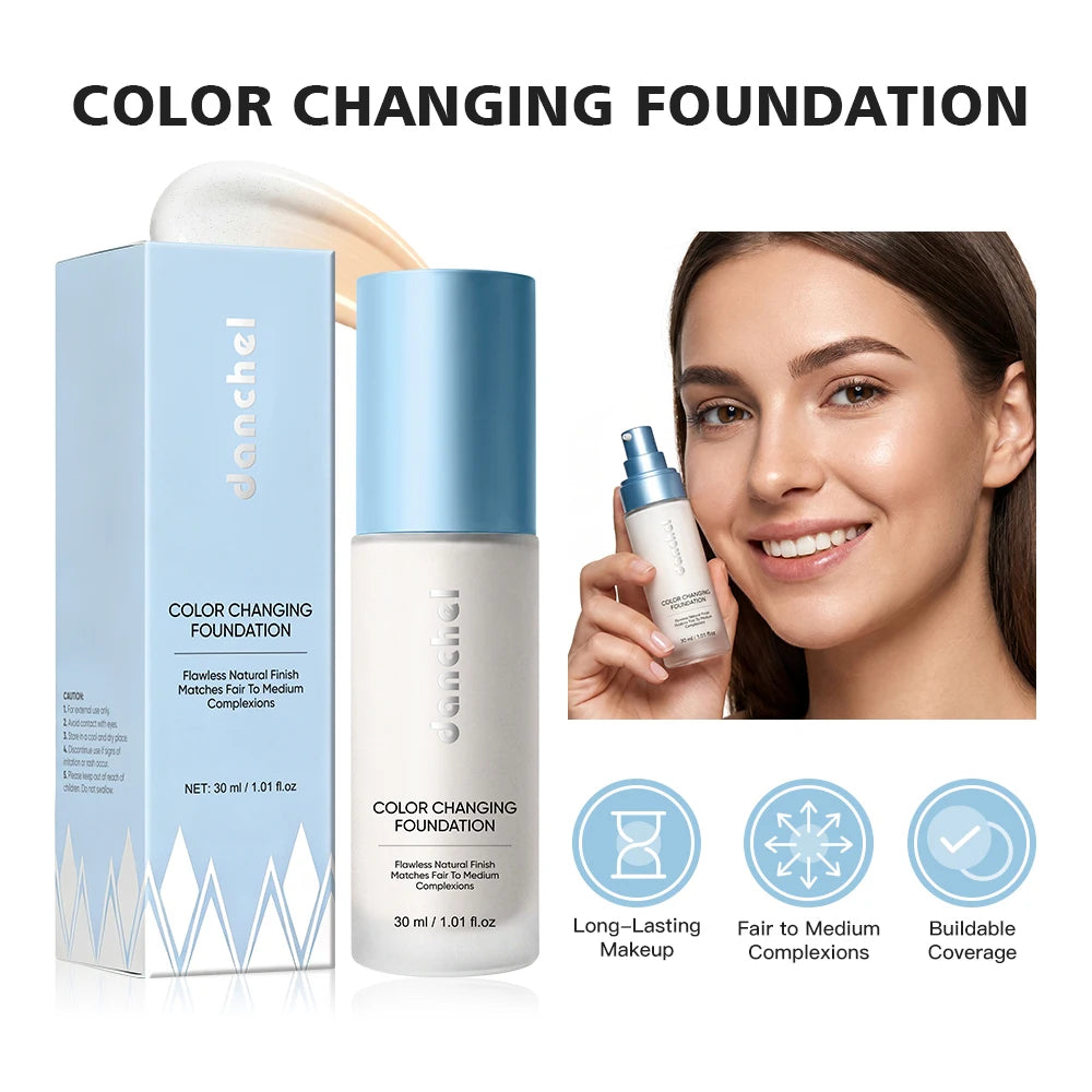 Color Changing Foundation – 12H Buildable Coverage Skin Tint Liquid Foundation Qst