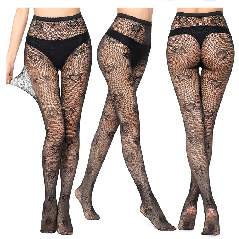 Y2K Gothic Hollow Fishnet Pantyhose | Lolita Thigh Stockings Fishnet Pantyhose Qme A9 One Size