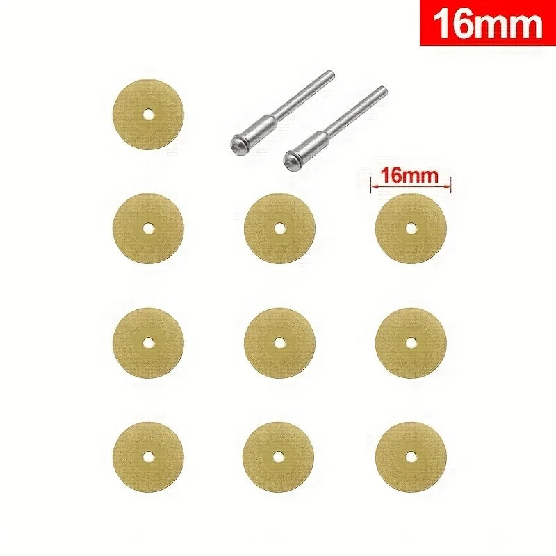 16-Piece Diamond Wheel Saw Circular Cutting Blades – Titanium Rotary Tool Blades Qme 12pcs 16mm