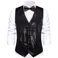 Slim Fit Sequin Vest & Bow Tie Combo | Green Purple Fuchsia Sequin Vest Combo Qme MJ-3563 XXXL
