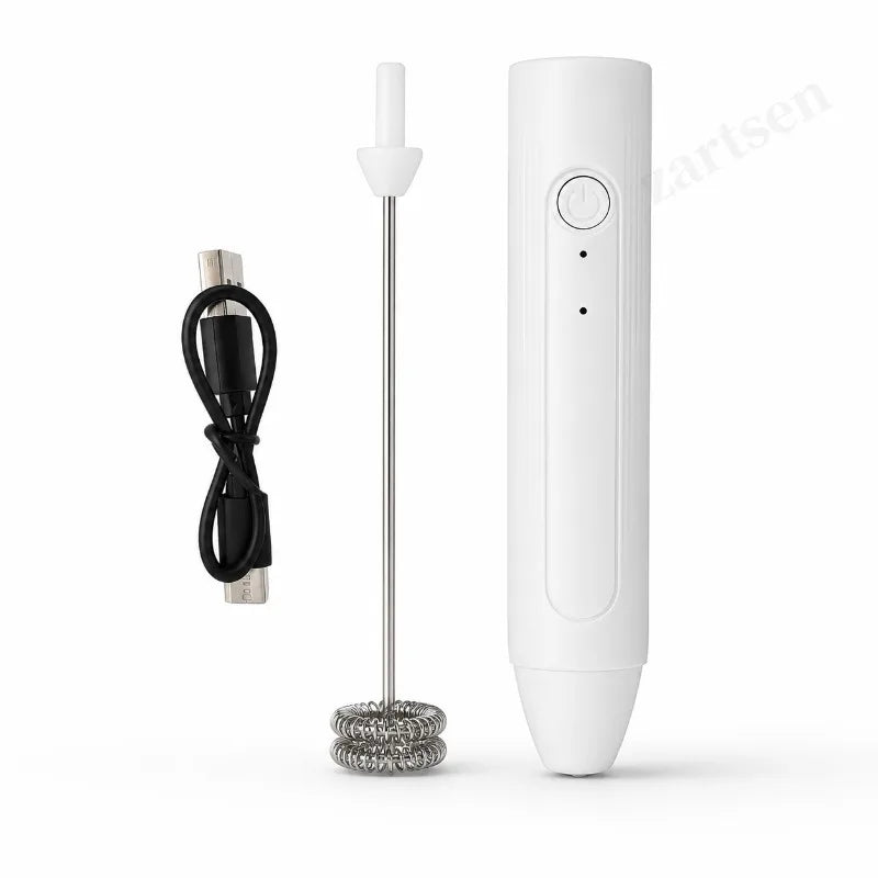 ZARTSEN Handheld Electric Milk Frother – Rechargeable Whisk Handheld Milk Frother Qst