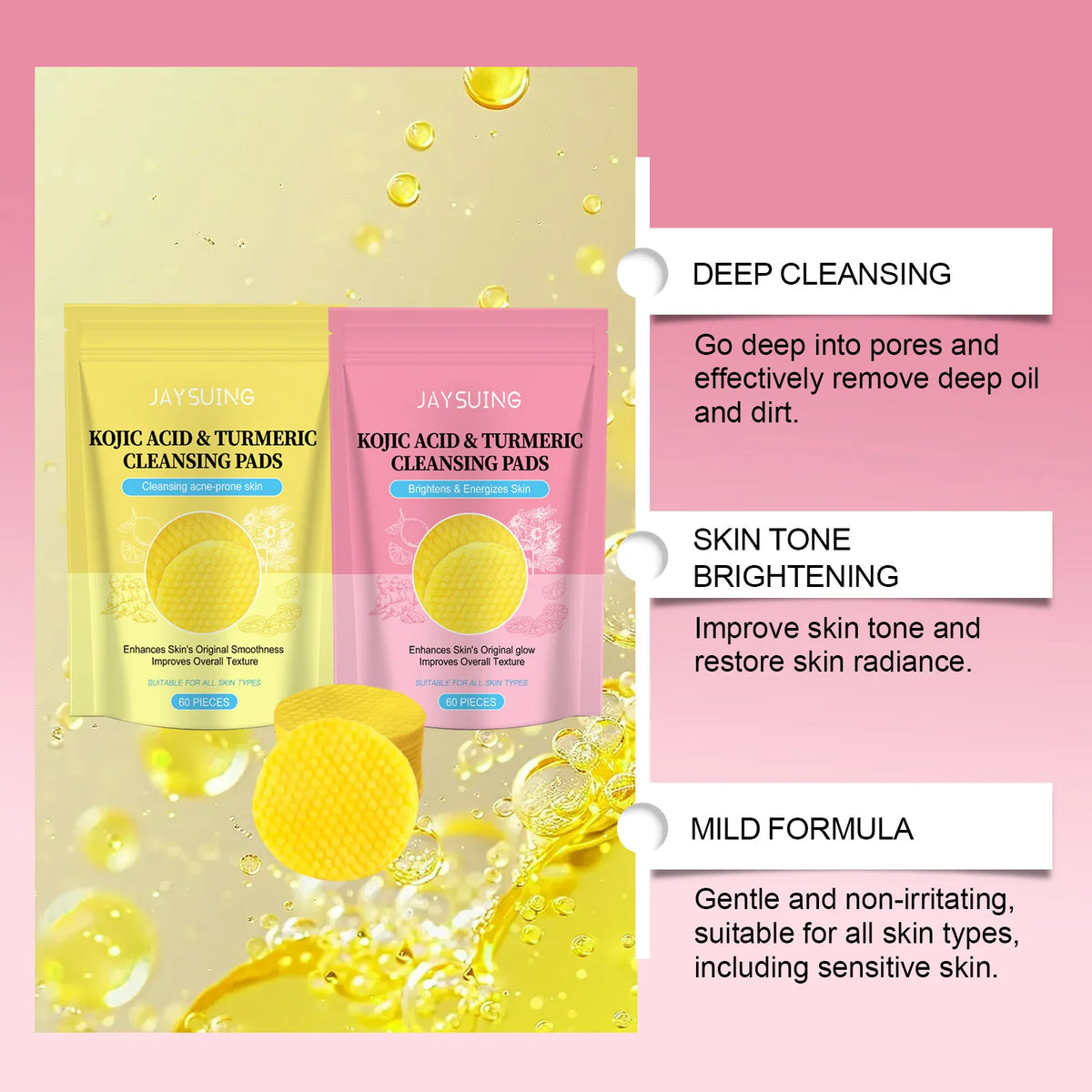 Turmeric Exfoliating Facial Pads – Cleanse & Brighten Skin Exfoliating Facial Pads Qst