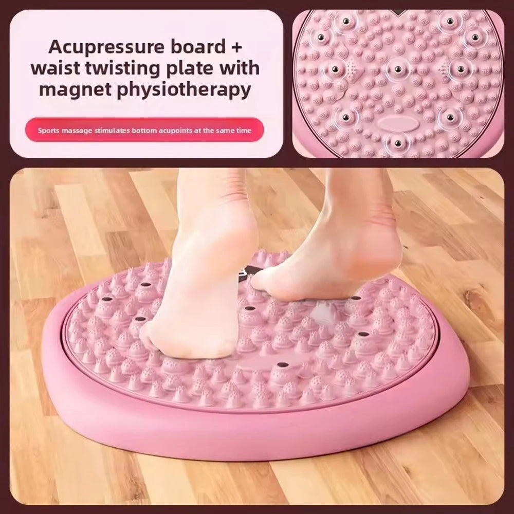 Magnetic Waist Twisting Disc & Foot Massage Board | Smart LCD Twist & Massage Disc Qst
