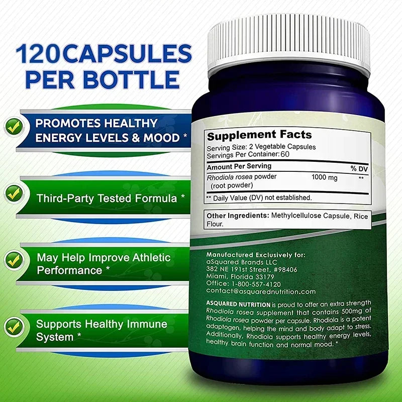 Rhodiola Rosea & Black Pepper Supplement – Focus, Mood & Energy Herbal Supplement Qst