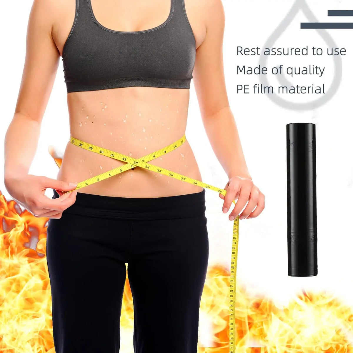 VamsLuna 60M Black Body Wrap Roll – Waist Sweat Film Body Wrap Roll Qst