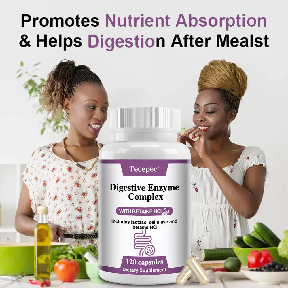 Tecepec Digestive Enzyme Capsules – 120 Count | Gut Support Digestive Supplement Qst
