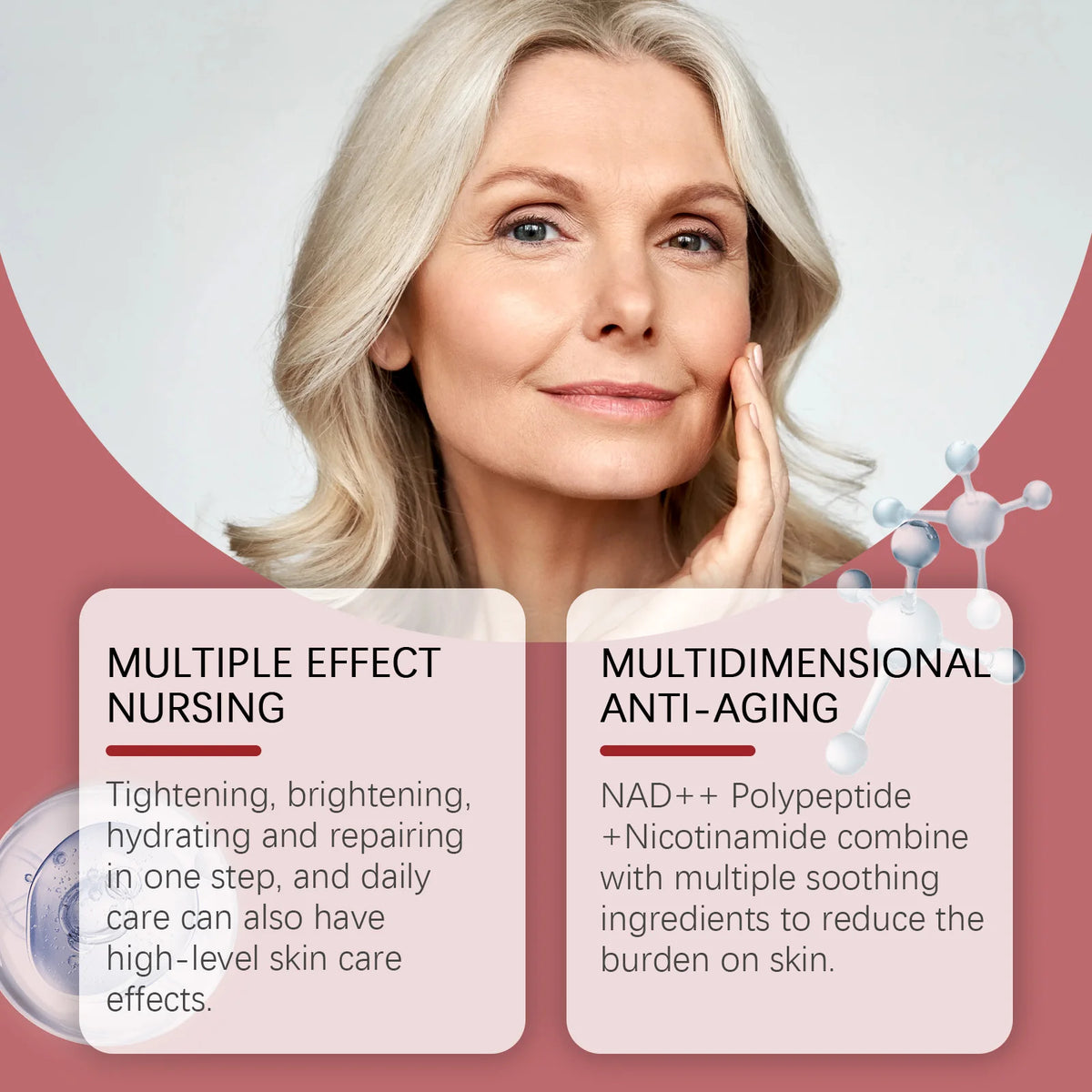 NAD+ Peptide Firming Serum – Hydrating Brightening Facial Essence Facial Serum Qst