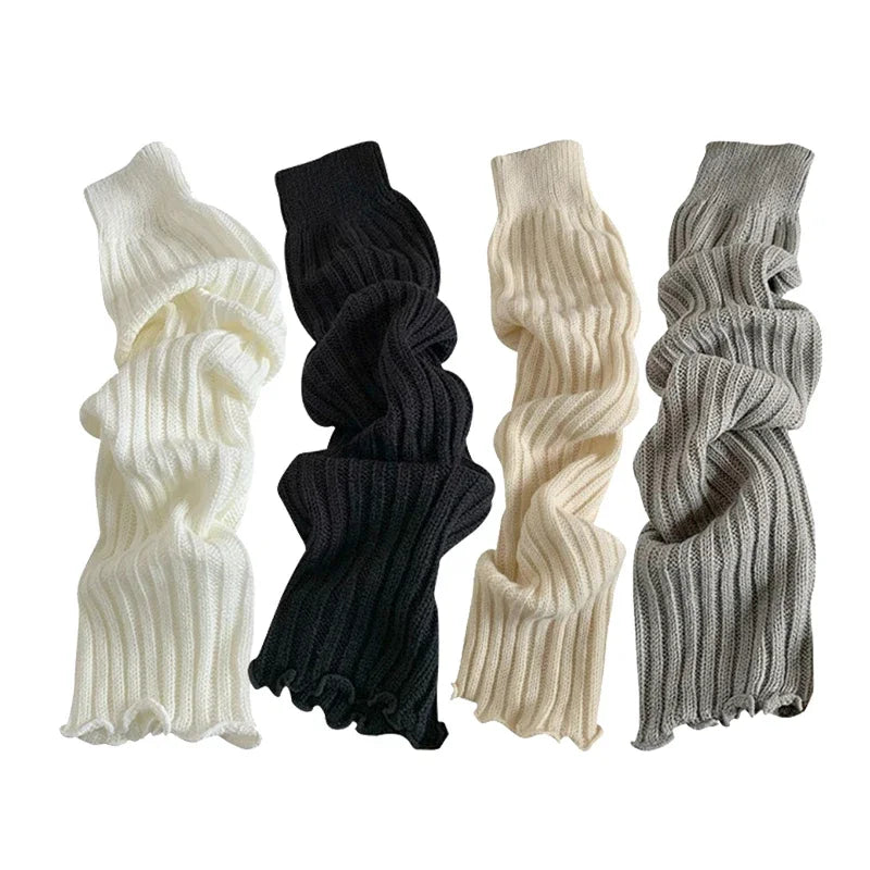 Japanese Lolita JK Leg Warmers – Gothic Ankle Warmers for Women Knitted Leg Warmers Qme