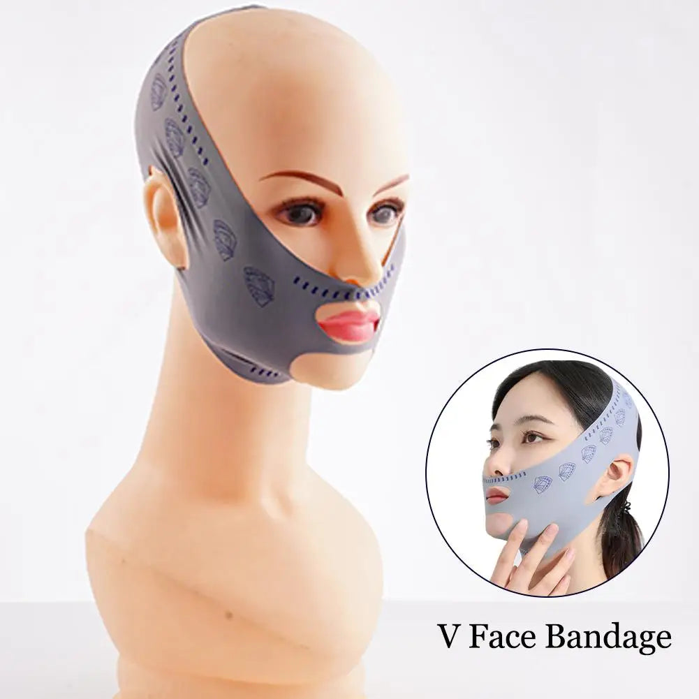 V-Shape Face Slimming Bandage Shaper – Reusable, Gray Face Slimming Shaper Qme