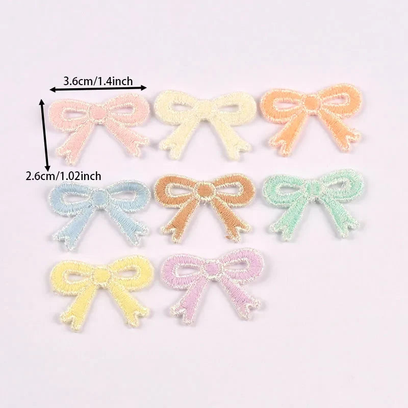 Knitted Bow Cloth Patches Mixed Colors – Sewing & Craft Decor Fabric Bow Patches Qme