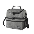 Double Deck Insulated Lunch Bag | Thermal Picnic Bag for Work Insulated Lunch Bag Qme grey