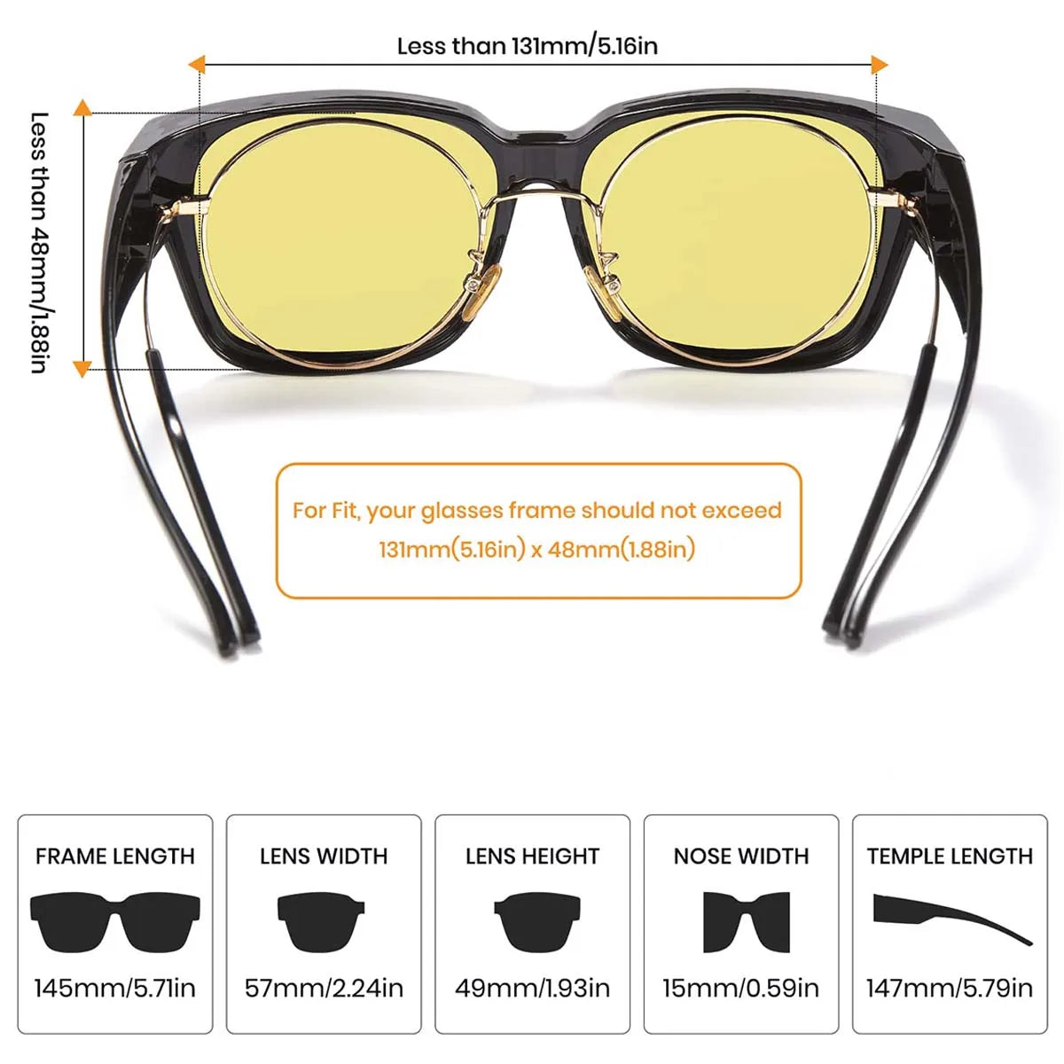VOPHA T02 Anti-Glare Night Driving Glasses UV400 Unisex Night Driving Glasses Qst