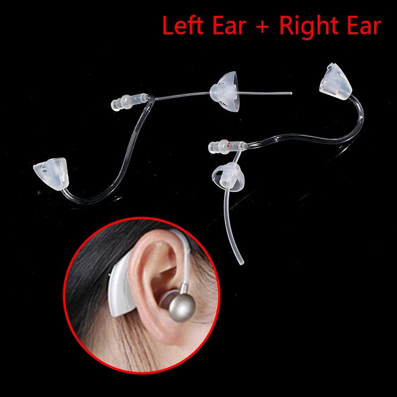 Hearing Aid Replacement Tube Left & Right Ear – 2Pcs Clear PVC Hearing Aid Accessory Qme