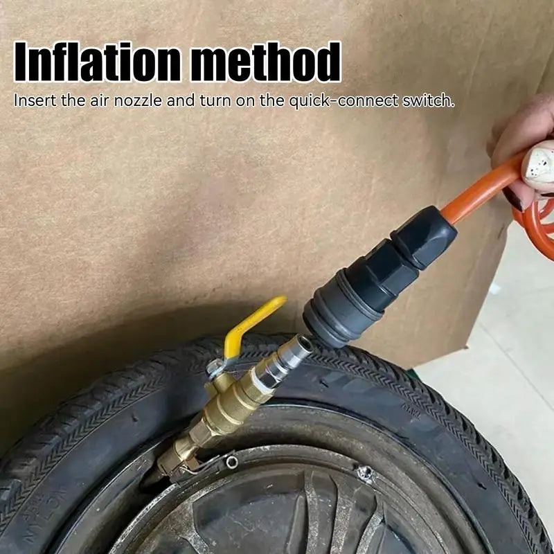 Lock-On Tire Inflator Chuck Nozzle | Air Compressor Adapter Tire Inflator Chuck Qst