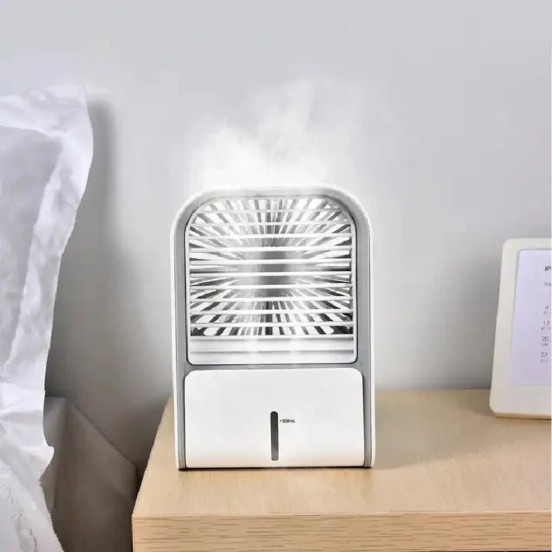 Portable USB Desktop Fan & Spray Humidifier 4000mAh Air Cooler Desktop Fan Humidifier Qst