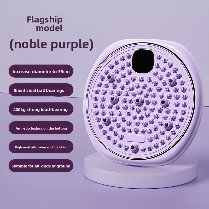 Magnetic Waist Twisting Disc with Foot Massage & Step Counter Waist Twisting Disc Qst Purple-No counting