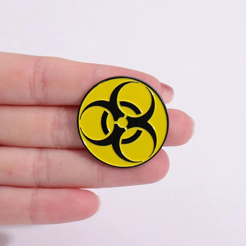 Radioactive Symbol Enamel Pin | Nuclear Sign Brooch Enamel Lapel Pin Qme