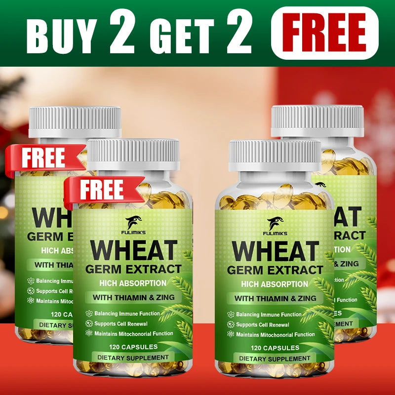 Wheat Germ Extract Capsules with Zinc – Healthy Aging & Energy Nutritional Supplement Qst