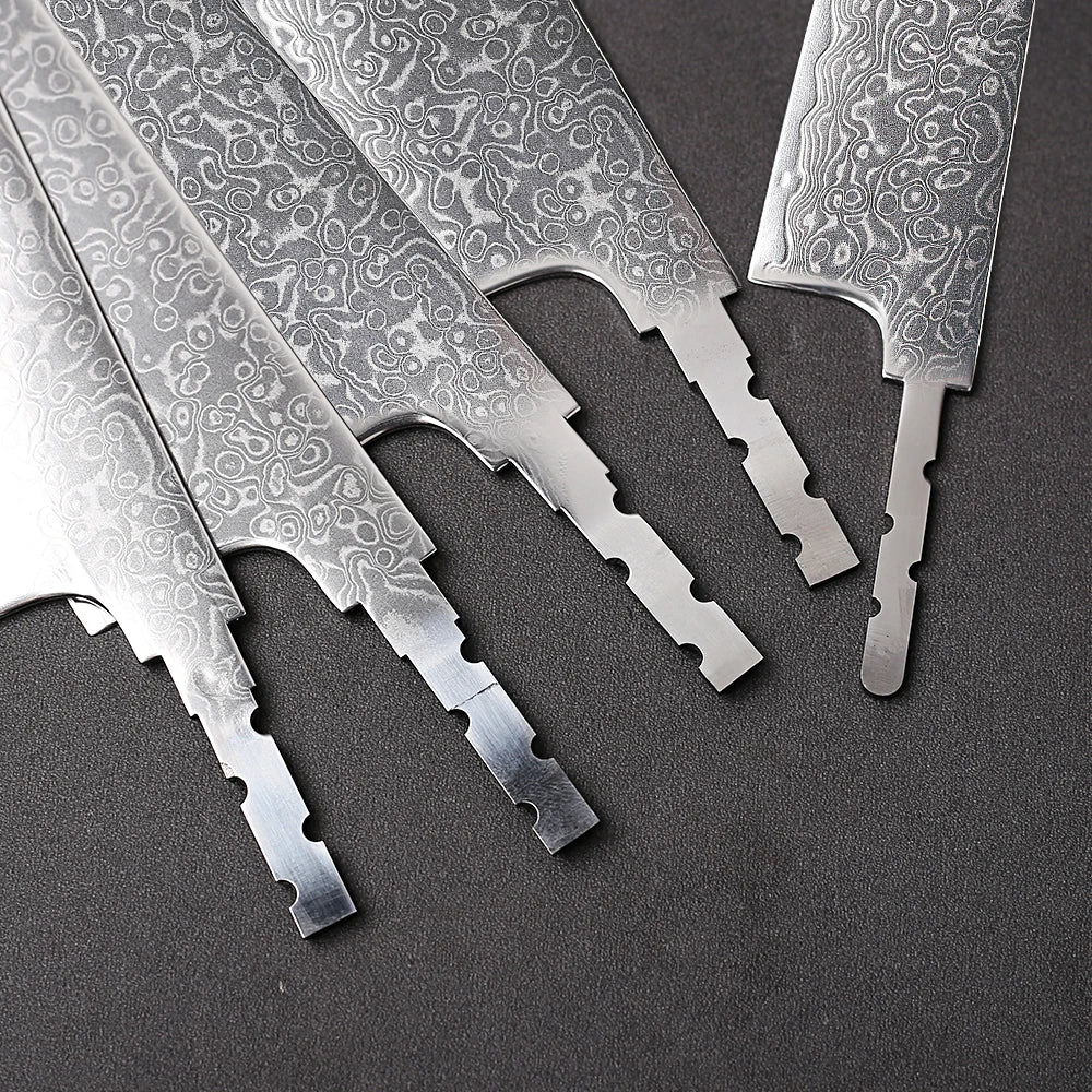 DASHWAY Damascus Steel Blank Blade AUS-10 Full Tang DIY Knife Damascus Blank Blade Qst