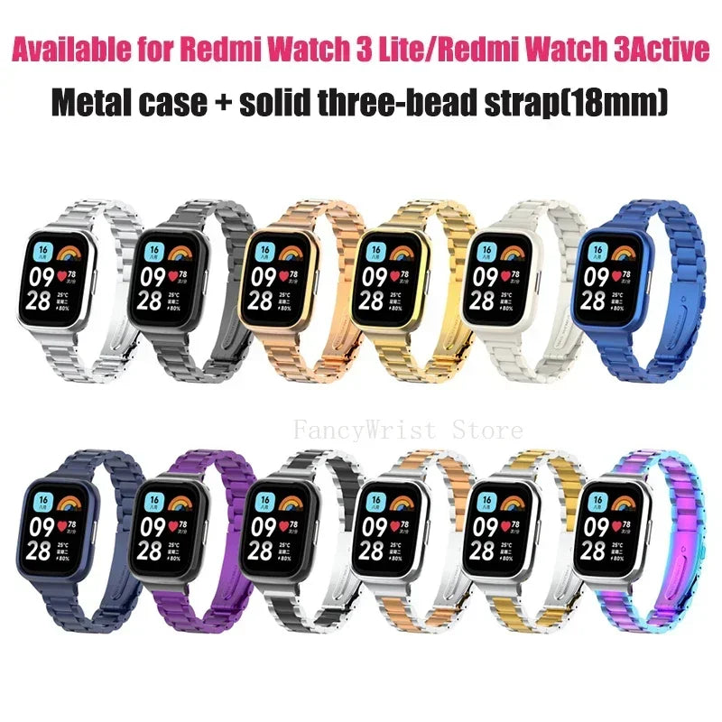 Stainless Steel Magnetic Loop Strap for Redmi Watch 3 Active Smartwatch Band Qme