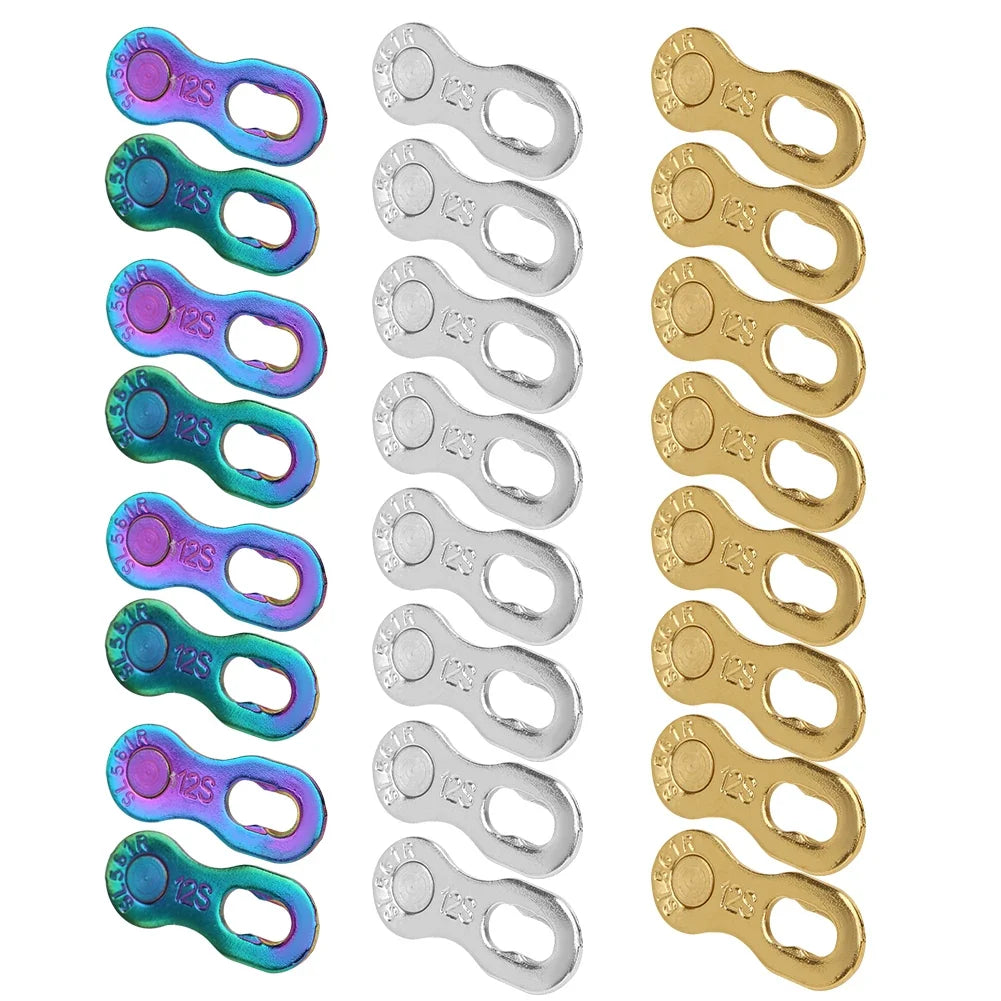 12-Speed Bike Chain Missing Link Connectors – Steel, 4 Pairs Bike Chain Connector Qme
